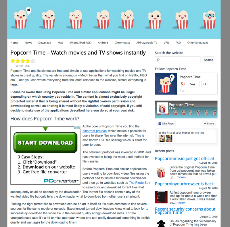 Illustration for article titled Dos arrestados en Suecia solo por ofrecer información sobre PopCorn Time